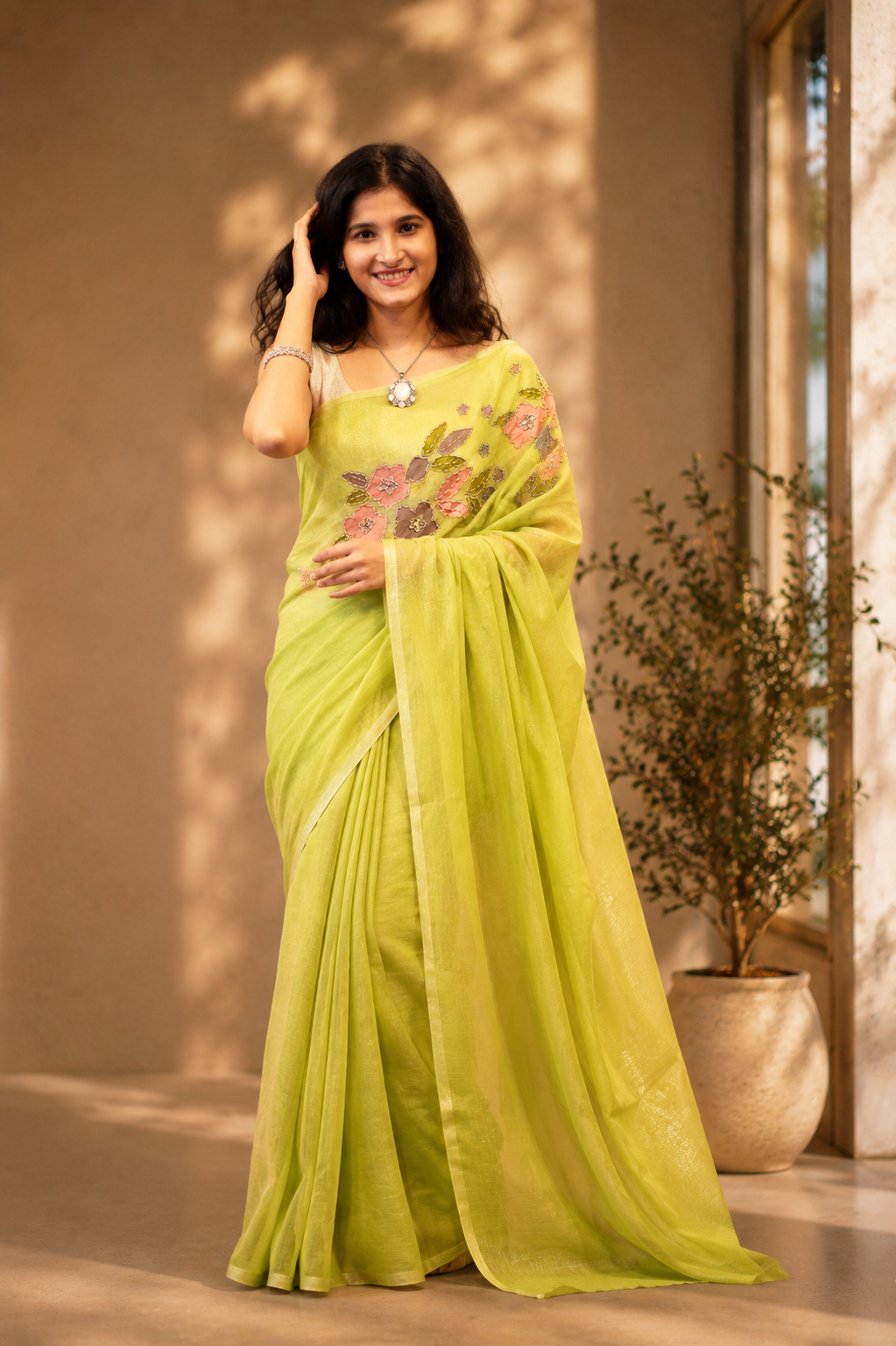 Pure Mul Cotton Cutdana Saree